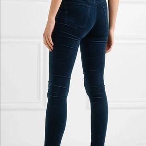 j brand maria blue velvet skinny pant